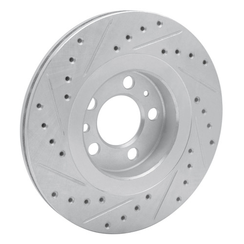DFC Brake Rotor - Drilled and Slotted - Silver 631-74016R