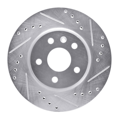 DFC Brake Rotor - Drilled and Slotted - Silver 631-74037R