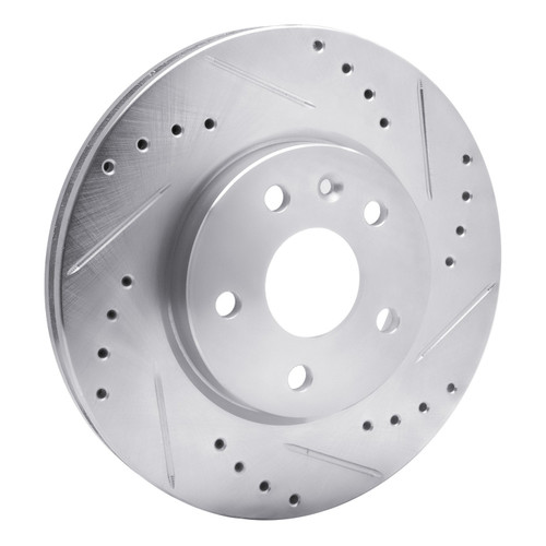 DFC Brake Rotor - Drilled and Slotted - Silver 631-74037R