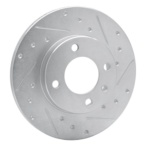 DFC Brake Rotor - Drilled and Slotted - Silver 631-74000R
