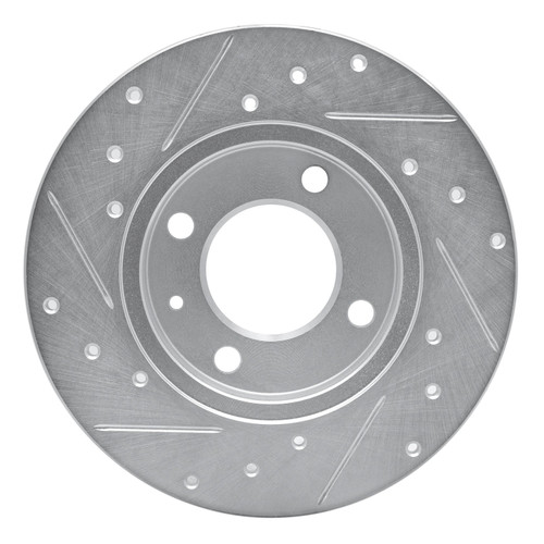 DFC Brake Rotor - Drilled and Slotted - Silver 631-74000R