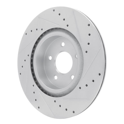 DFC Brake Rotor - Drilled and Slotted - Silver 631-72071L
