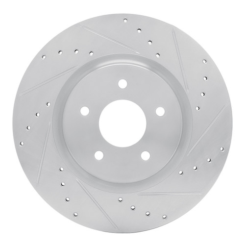 DFC Brake Rotor - Drilled and Slotted - Silver 631-72071R