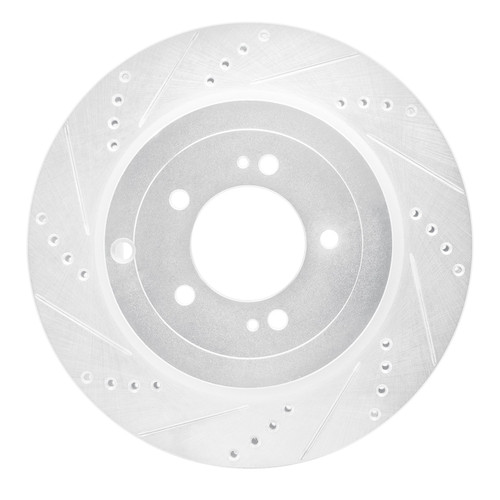 DFC Brake Rotor - Drilled and Slotted - Silver 631-72042L