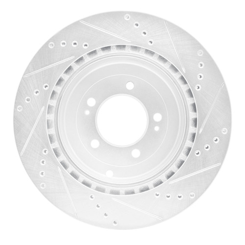 DFC Brake Rotor - Drilled and Slotted - Silver 631-72042L
