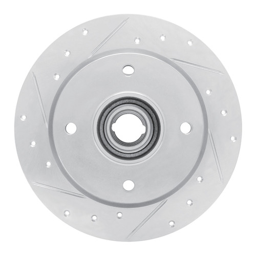DFC Brake Rotor - Drilled and Slotted - Silver 631-74003L