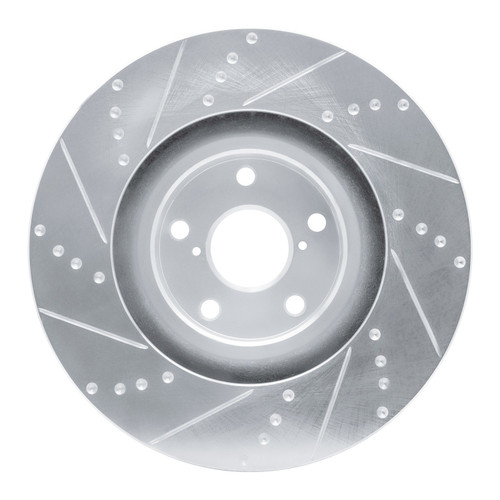 DFC Brake Rotor - Drilled and Slotted - Silver 631-75027D