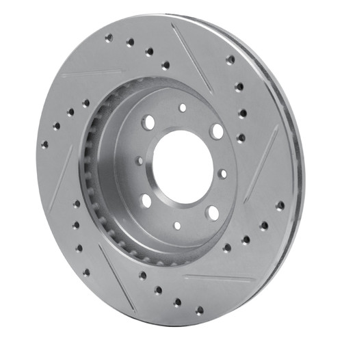 DFC Brake Rotor - Drilled and Slotted - Silver 631-76018L