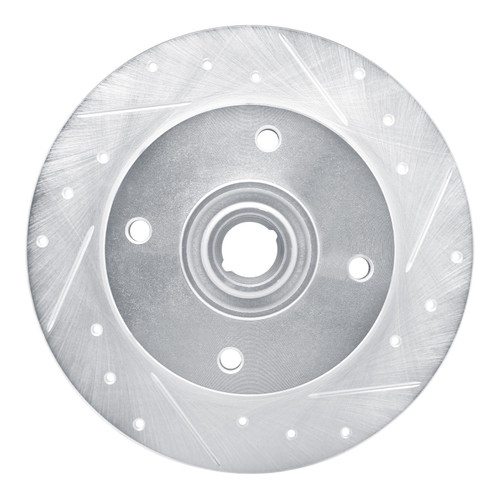 DFC Brake Rotor - Drilled and Slotted - Silver 631-74003R