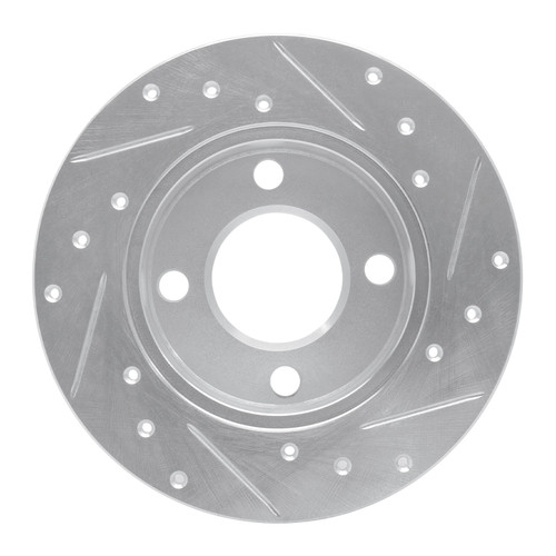DFC Brake Rotor - Drilled and Slotted - Silver 631-73006L