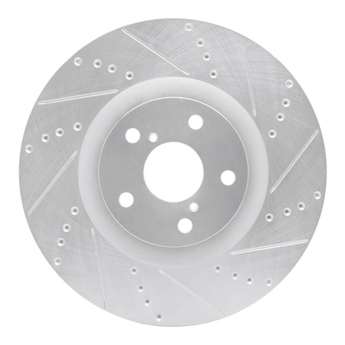 DFC Brake Rotor - Drilled and Slotted - Silver 631-75028D
