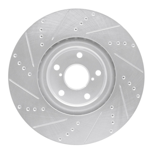 DFC Brake Rotor - Drilled and Slotted - Silver 631-75028D
