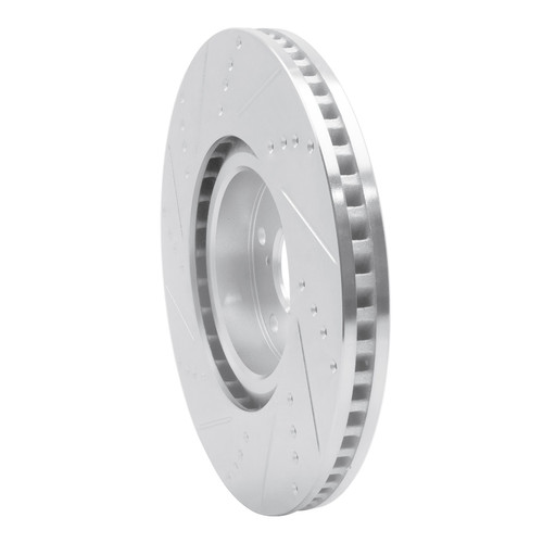 DFC Brake Rotor - Drilled and Slotted - Silver 631-75028D