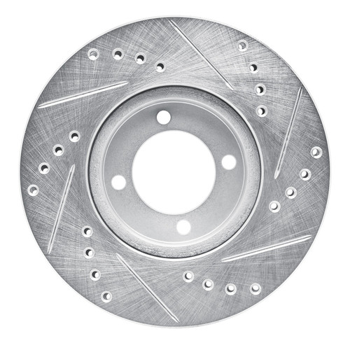 DFC Brake Rotor - Drilled and Slotted - Silver 631-76020L