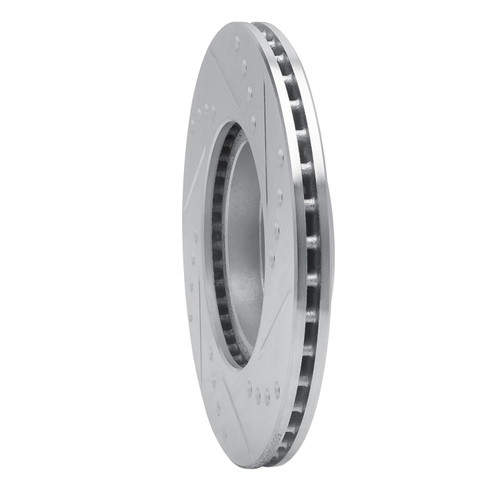 DFC Brake Rotor - Drilled and Slotted - Silver 631-76020L