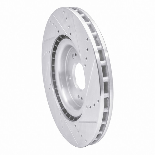 DFC Brake Rotor - Drilled and Slotted - Silver 631-72043L