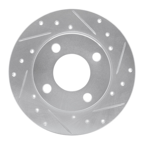 DFC Brake Rotor - Drilled and Slotted - Silver 631-73006R