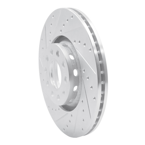 DFC Brake Rotor - Drilled and Slotted - Silver 631-73044L