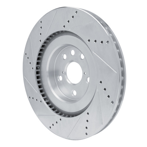 DFC Brake Rotor - Drilled and Slotted - Silver 631-75057D