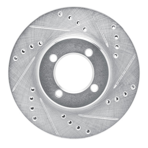 DFC Brake Rotor - Drilled and Slotted - Silver 631-76020R