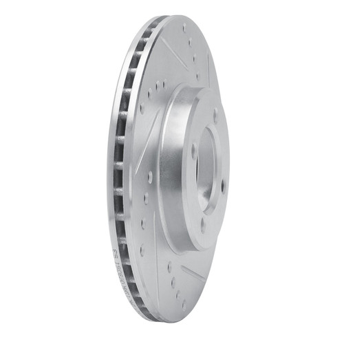 DFC Brake Rotor - Drilled and Slotted - Silver 631-76020R