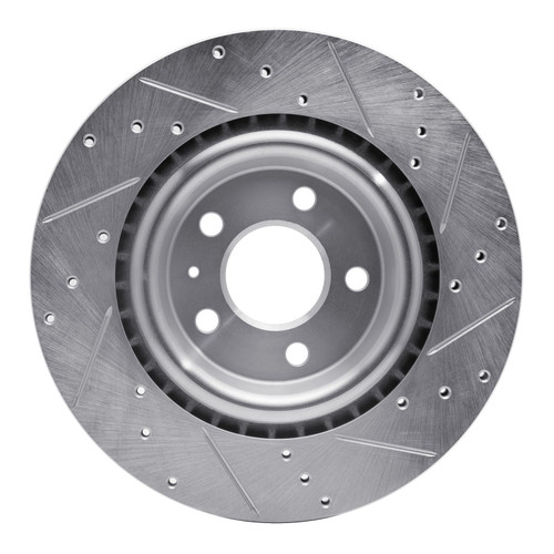 DFC Brake Rotor - Drilled and Slotted - Silver 631-73066L