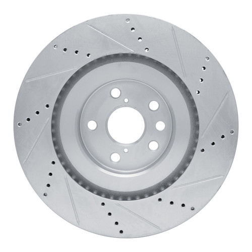 DFC Brake Rotor - Drilled and Slotted - Silver 631-75058D