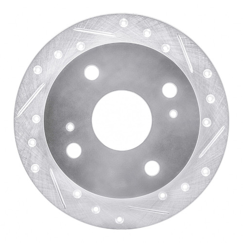 DFC Brake Rotor - Drilled and Slotted - Silver 631-76023R