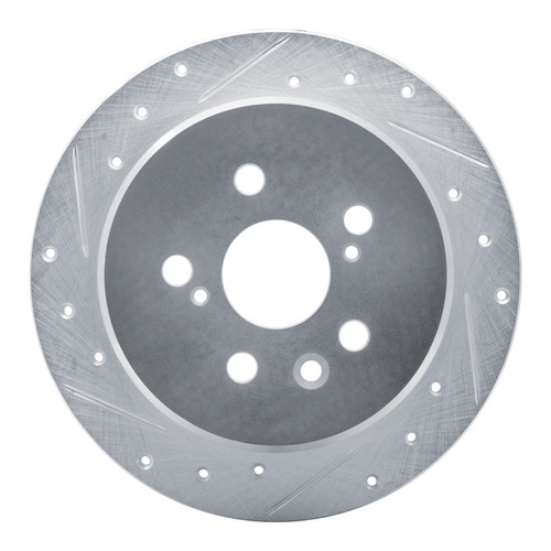 DFC Brake Rotor - Drilled and Slotted - Silver 631-76029L