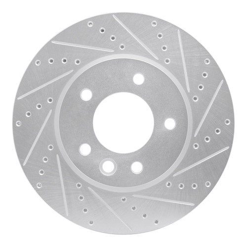 DFC Brake Rotor - Drilled and Slotted - Silver 631-74049D