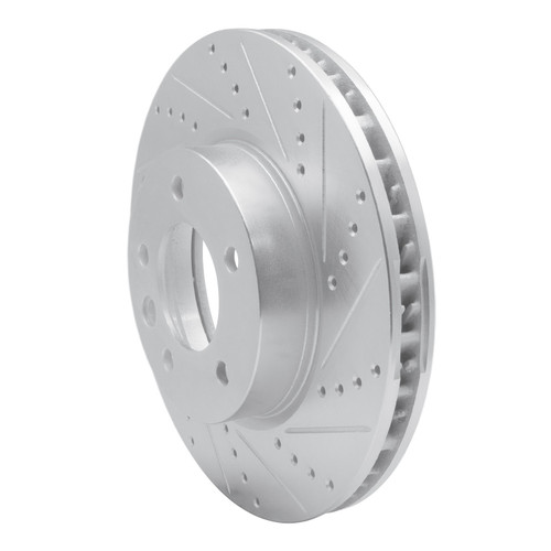 DFC Brake Rotor - Drilled and Slotted - Silver 631-74049D