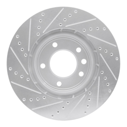DFC Brake Rotor - Drilled and Slotted - Silver 631-74049D