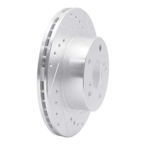 DFC Brake Rotor - Drilled and Slotted - Silver 631-76040R