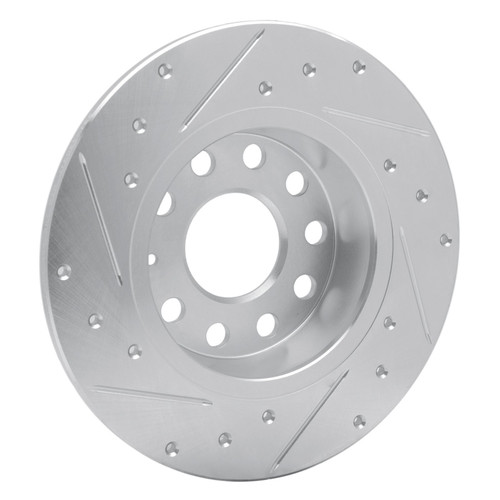 DFC Brake Rotor - Drilled and Slotted - Silver 631-74031R