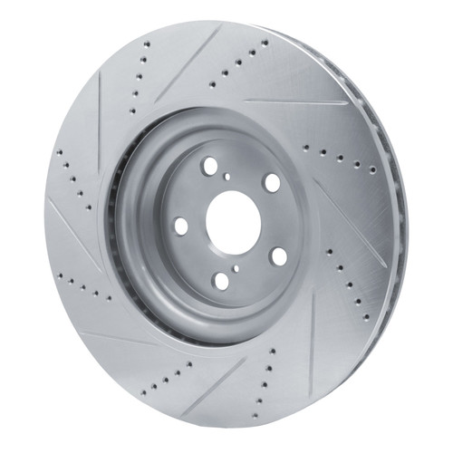 DFC Brake Rotor - Drilled and Slotted - Silver 631-75030D
