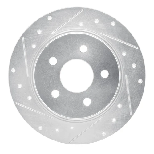 DFC Brake Rotor - Drilled and Slotted - Silver 631-76029R