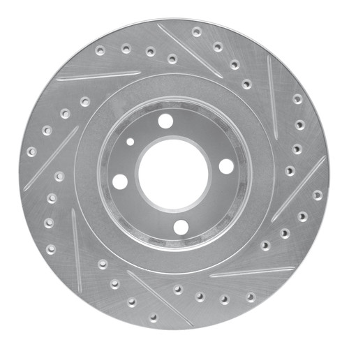 DFC Brake Rotor - Drilled and Slotted - Silver 631-74008L