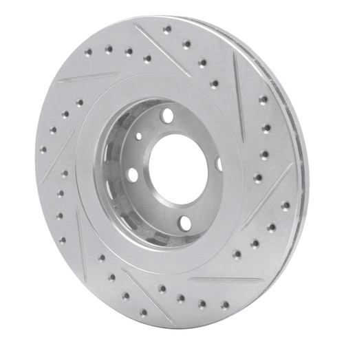 DFC Brake Rotor - Drilled and Slotted - Silver 631-74008L