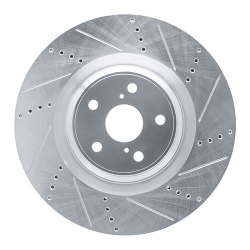 DFC Brake Rotor - Drilled and Slotted - Silver 631-75031D