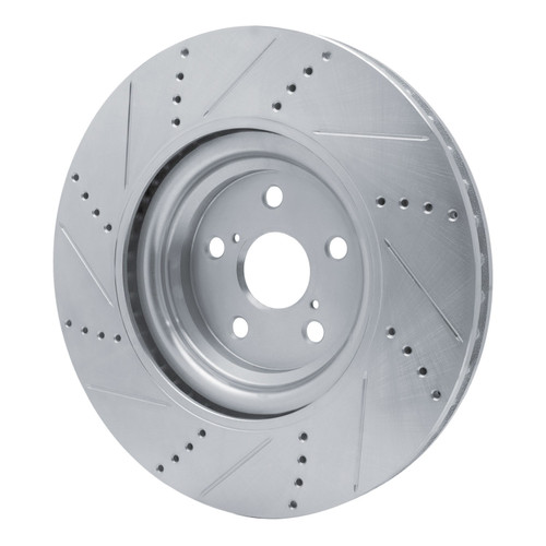 DFC Brake Rotor - Drilled and Slotted - Silver 631-75031D