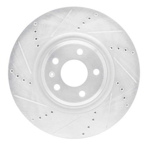 DFC Brake Rotor - Drilled and Slotted - Silver 631-73067L