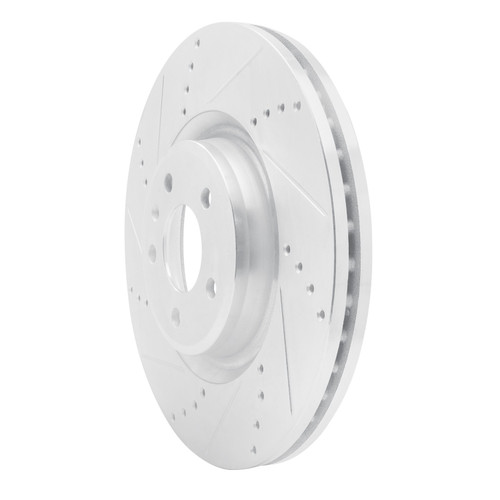 DFC Brake Rotor - Drilled and Slotted - Silver 631-73067L