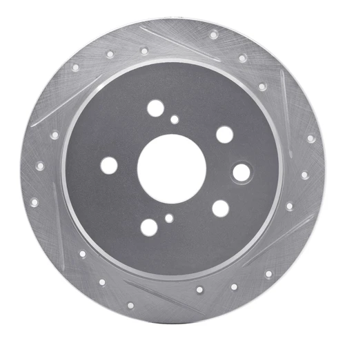 DFC Brake Rotor - Drilled and Slotted - Silver 631-75016R