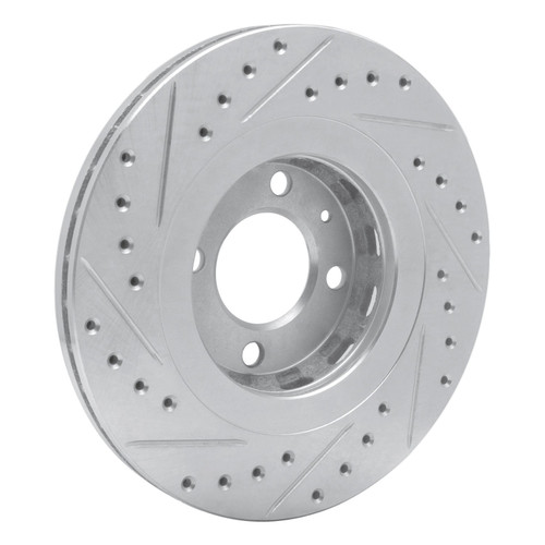 DFC Brake Rotor - Drilled and Slotted - Silver 631-74008R