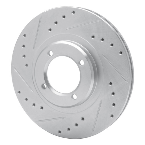 DFC Brake Rotor - Drilled and Slotted - Silver 631-76030L