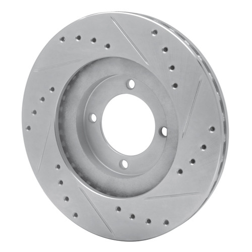 DFC Brake Rotor - Drilled and Slotted - Silver 631-76030L