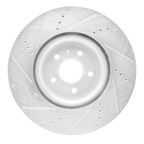 DFC Brake Rotor - Drilled and Slotted - Silver 631-73067R