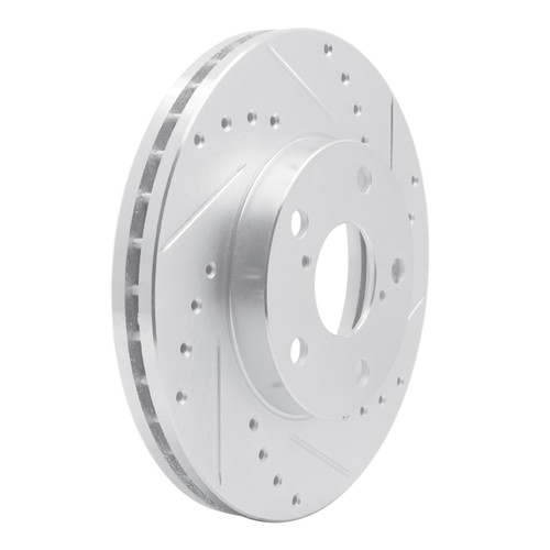 DFC Brake Rotor - Drilled and Slotted - Silver 631-75003R