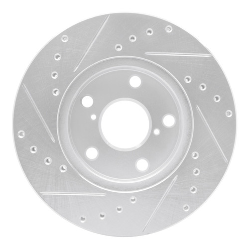 DFC Brake Rotor - Drilled and Slotted - Silver 631-75003R