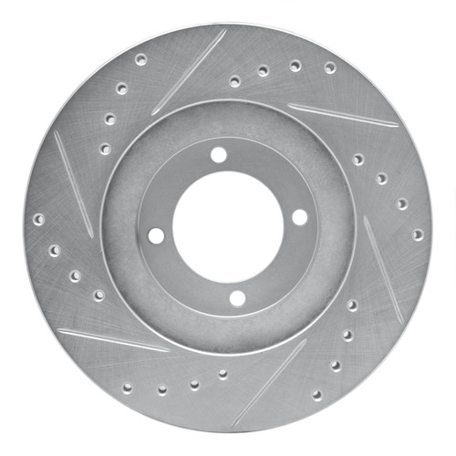 DFC Brake Rotor - Drilled and Slotted - Silver 631-76030R